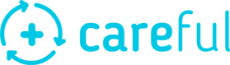 careful logo blue